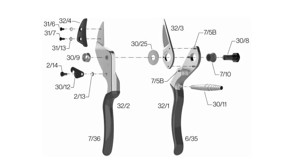 forbice-per-potatura-a-battente-curvo-felco-32-esploso