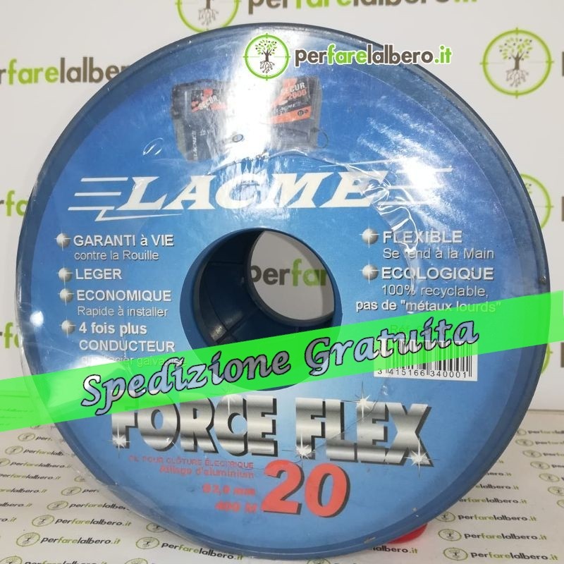 Filo in alluminio Force Flex 20 Lacme 400 mt per recinto elettrico