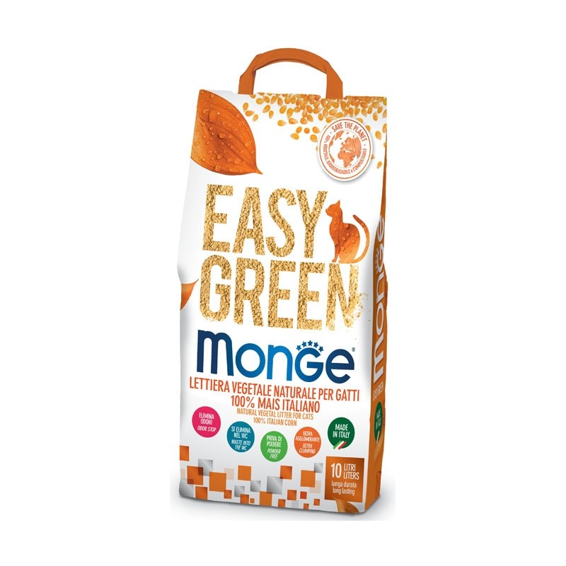 Lettiera per gatti vegetale Monge Easy Green Mais 10L