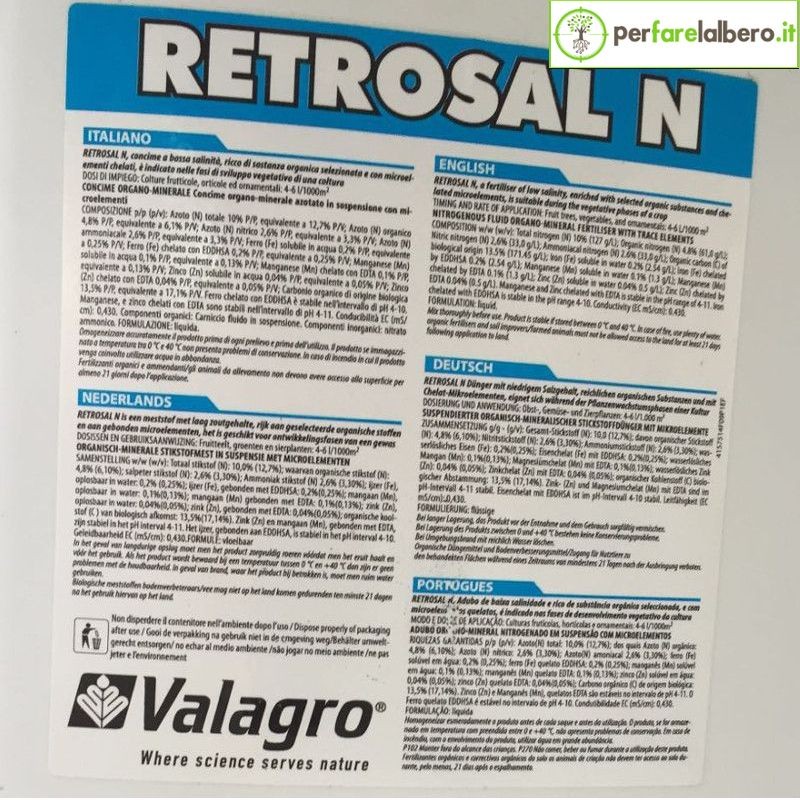 Retrosal N VALAGRO 25L concime a bassa salinità