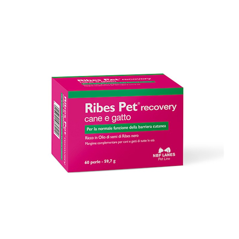 Ribes Pet Recovery Cane e Gatto 60 perle da 995 mg barriera cutanea