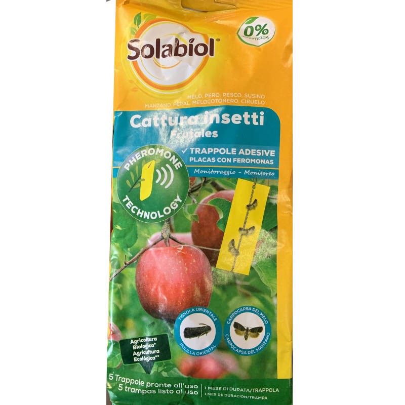 Solabiol Cattura Insetti Alberi da Frutto Trappole adesive con feromone 5pz