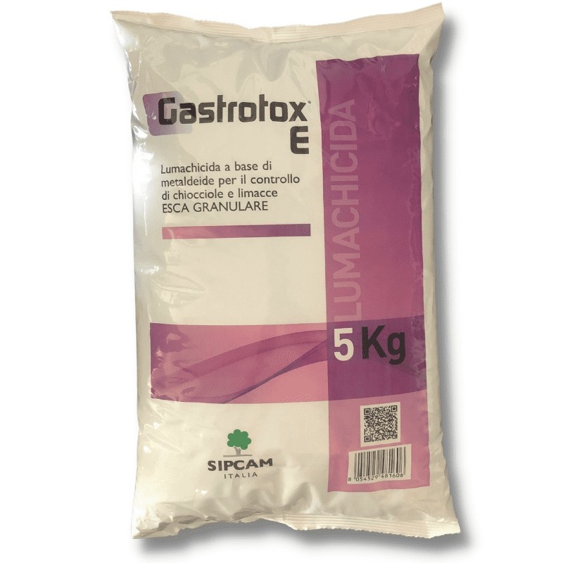 Gastrotox E Sipcam Esca granulare Metaldeide contro chiocciole e limacce 5 kg