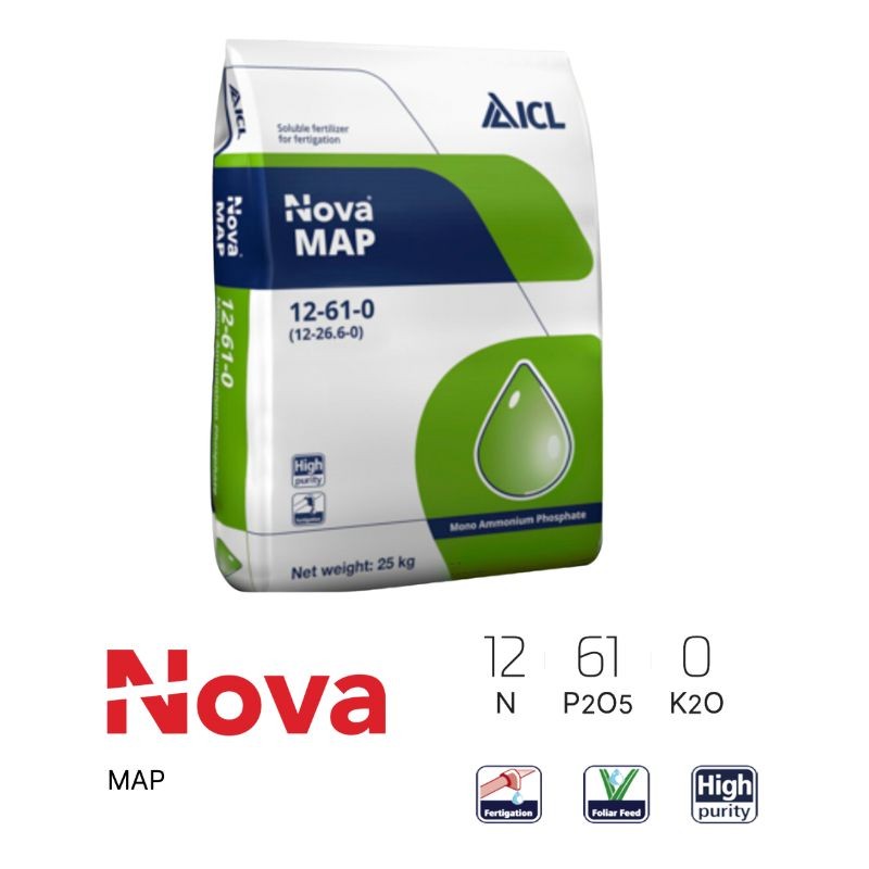 Nova Map ICL Fosfato Monoammonico concime NP 12-61. Sacco da 25 kg