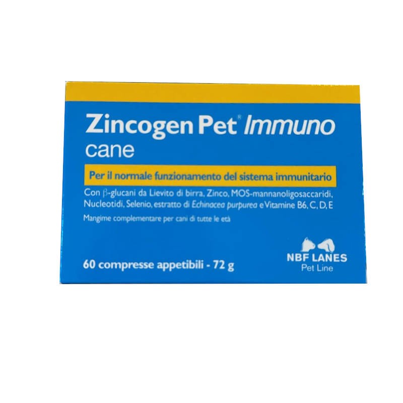 Zincogen Pet Immuno Cane 60 cp appetibili Ripresa nutrizionale e convalescenza