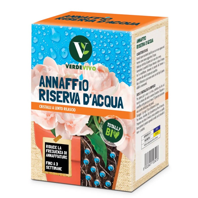 Annaffio Riserva D'acqua Verdevivo Cristalli a lento rilascio 100g