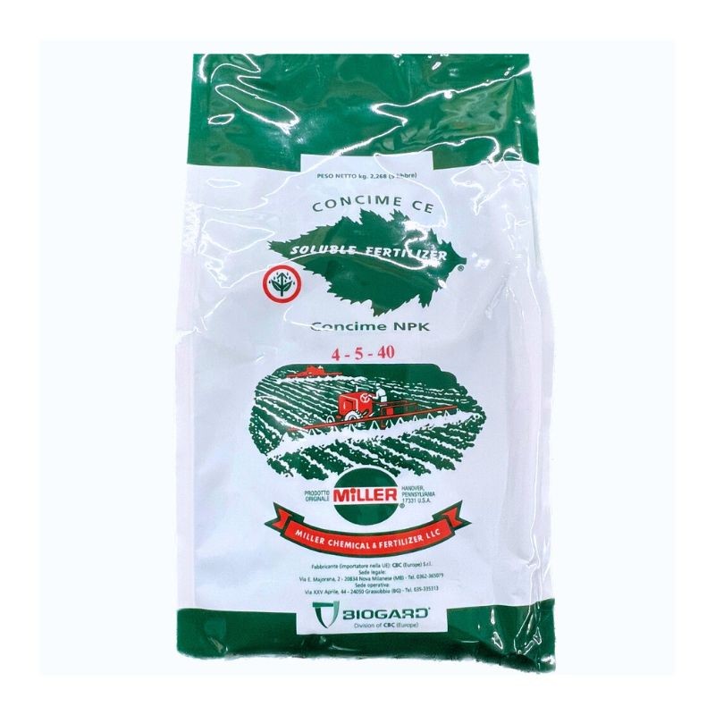 Miller Nutri Leaf concime NPK 4.5.40 da 5 libbre (2,27 kg)