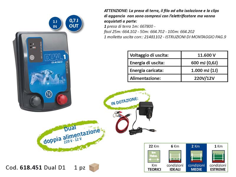 RECINTO DUAL D1-2 12/220V 600 MJ