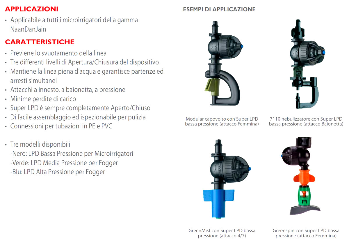 super lpd valvola antigocciolamento